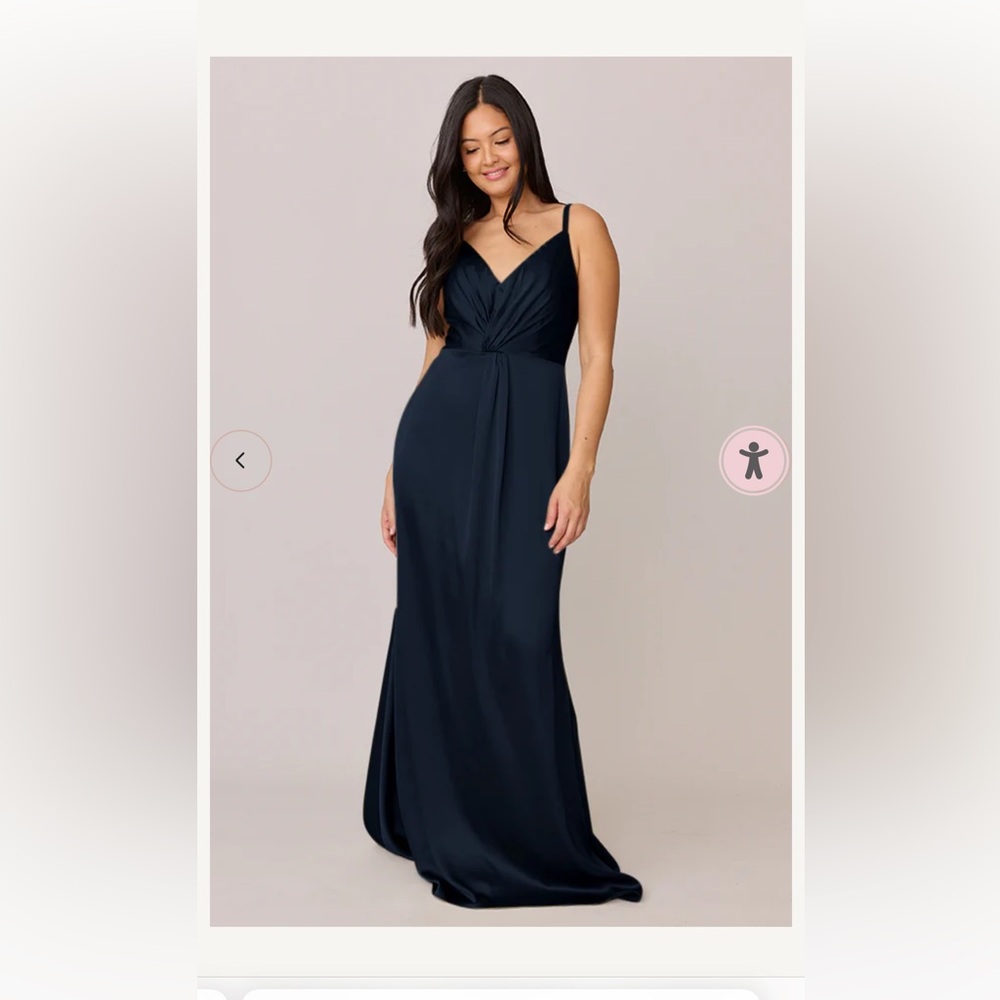 NWT Revelry Navy Blue Satin Bridesmaid Dress